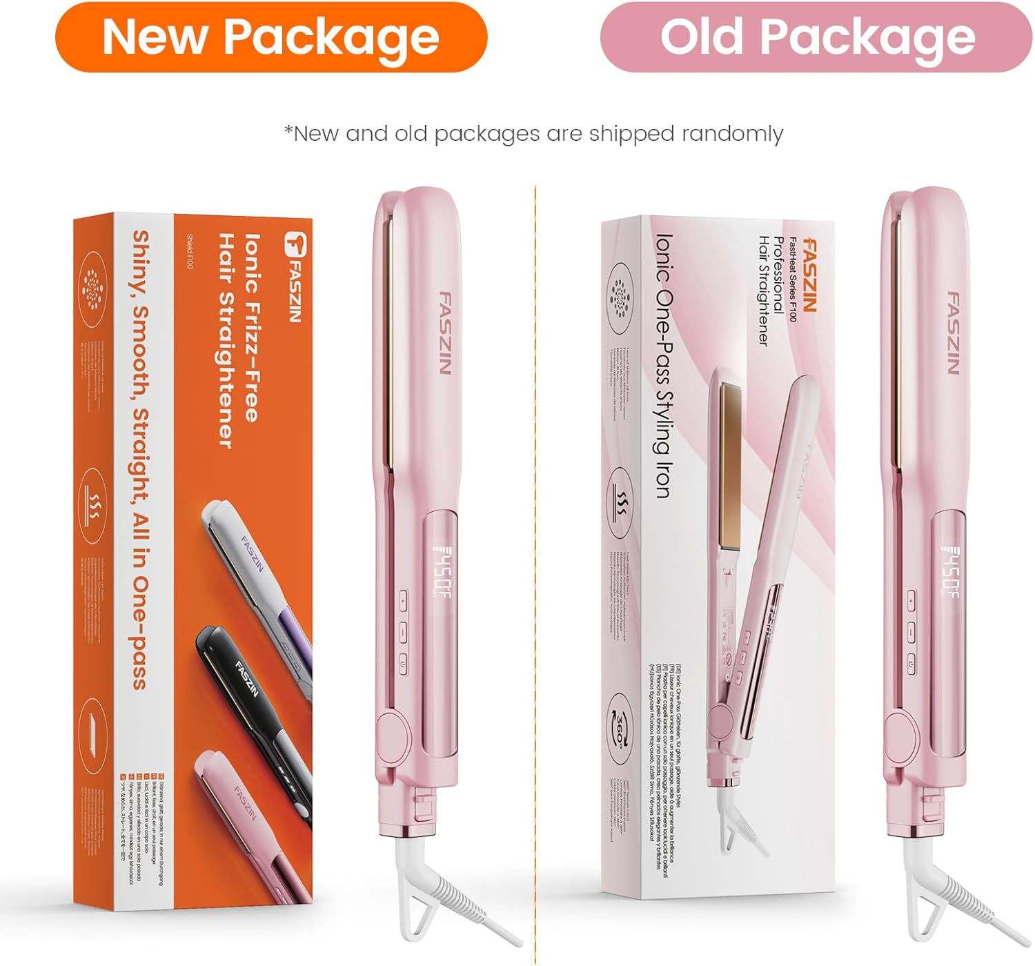 Pink Professional Ionic Titanium Hair Straightener 1.18 Inch LED Display 2-in-1 Curler Tool - Image 9