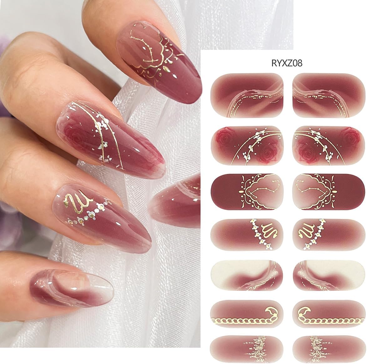 6 Sheets Zodiac Nail Stickers 3D Self-Adhesive English Letters Nail Art Stickers for Nail Art Pink Gold Silver Design Zodiac Nail Decals Pegatinas Uñas Letter Sticker for Women Girls Acrylic Nails - Image 2