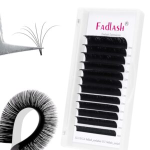 FADLASH Eyelash Extensions D Curl 0.07 8-14mm Mixed Tray Easy Fan Lash Extensions Volume Lashes 2D-10D Self Fanning Lash Extensions (0.07-D, 8-14mm Mix)