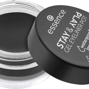 essence | Stay & Play Gel Eyeliner Pot | Waterproof, Long Lasting, Highly Pigmented | Vegan & Cruelty Free (01 | Black)