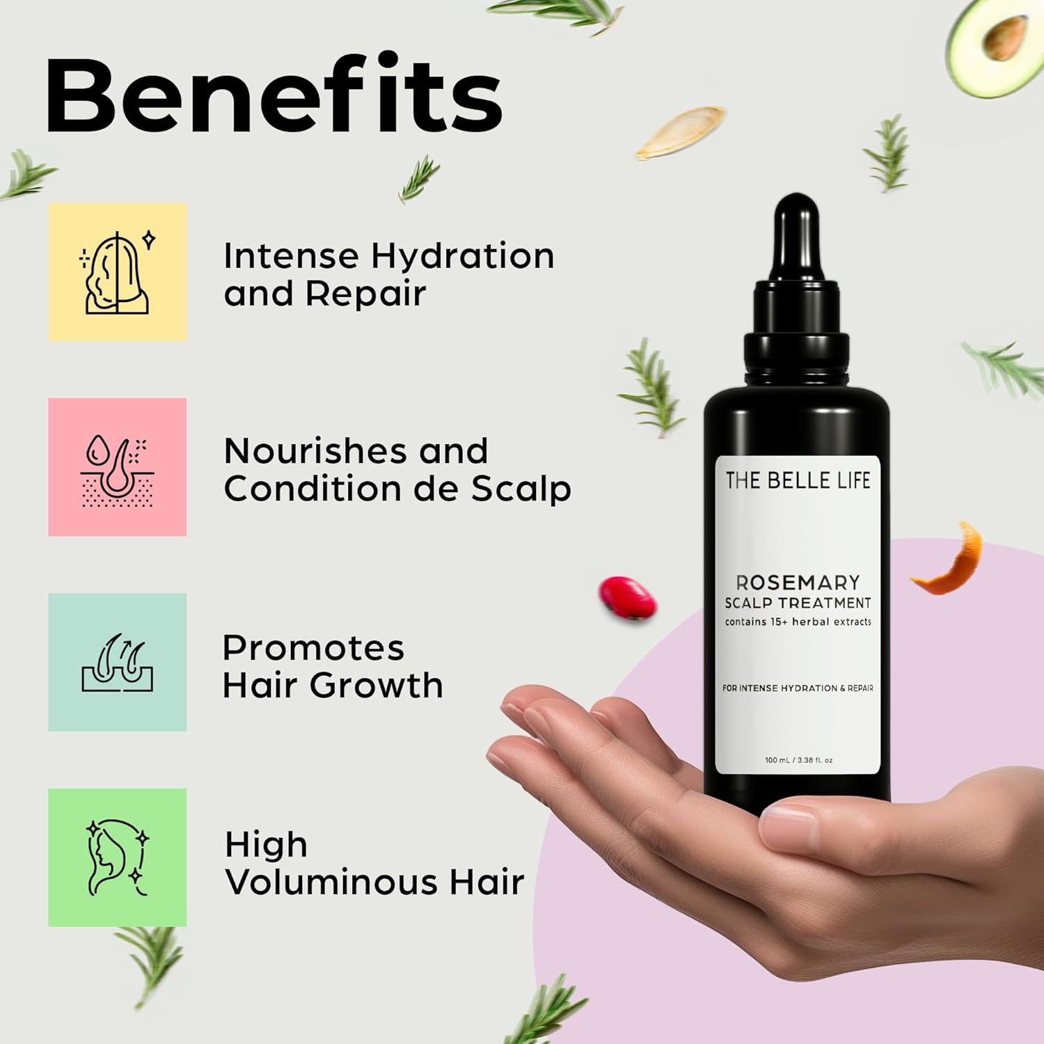 Rosemary Hair Oil Scalp Treatment 100ml for Nourishing Fuller-Looking Hair - Image 2