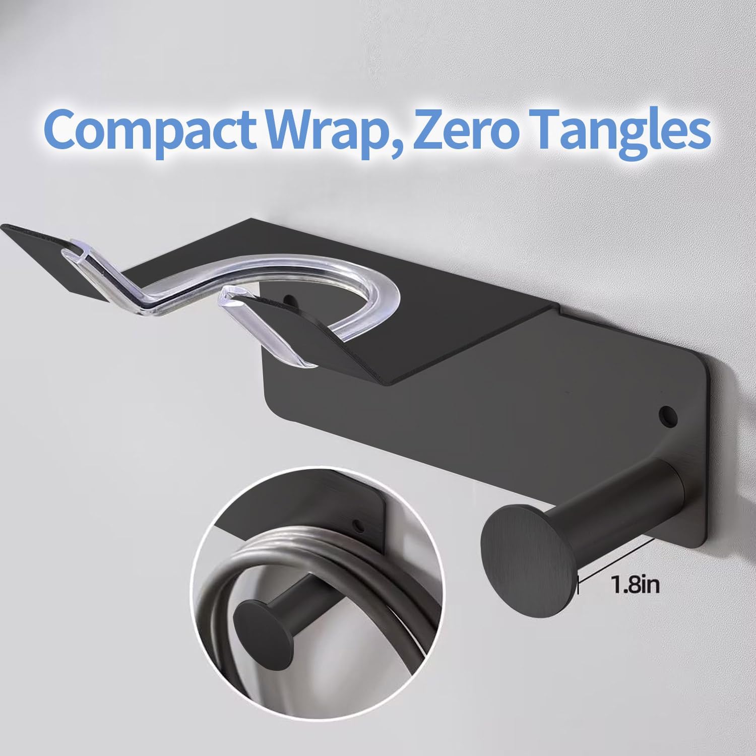 Hair Dryer Holder Stainless Steel, Blow Dryer Holder Self Adhesive, Hair Dryer Holder Wall Mounted Compatible with Dyson, Hairdryer Holder for Bathroom Black PTALSEAW - Image 4