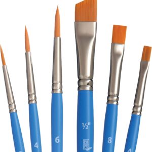 Princeton Select Artiste, Series 3750, Paint Brush for Acrylic, Watercolor and Oil, Set of 6
