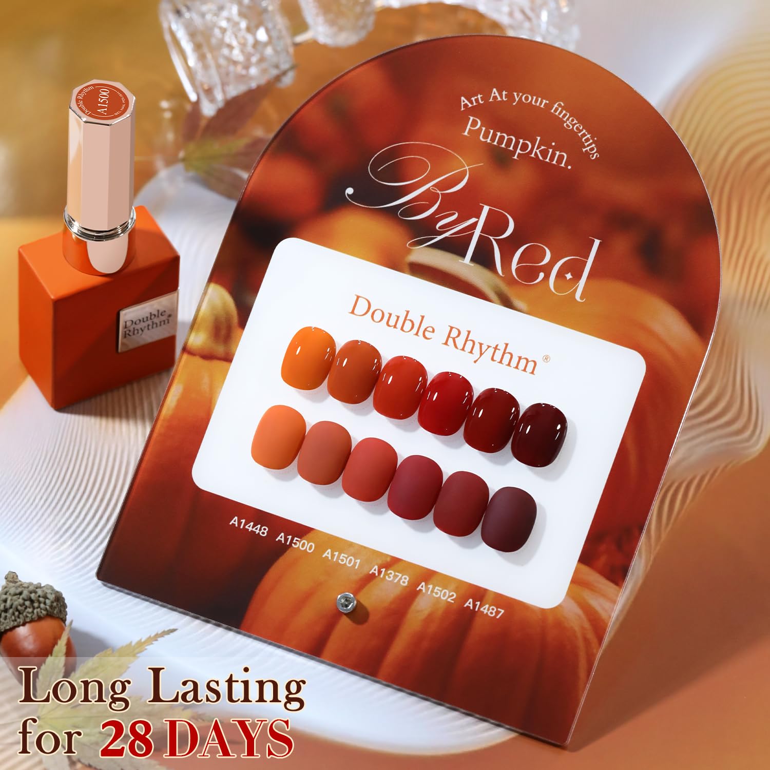 Double Rhythm 6 Pcs 15 ML Gel Polish Set Same Color Same Bottle Soak Off Gel Polish Kit Nail Art Manicure Salon DIY at Home for Women (Dark Light Brown Orange Maroon-T6-6) - Image 9