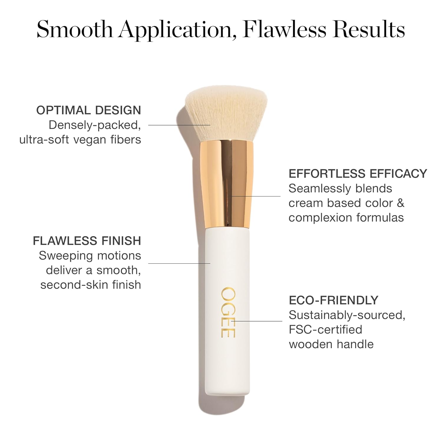 Ogee Blender Brush - Professional Quality Makeup Brush - Ultra-Soft Foundation Brush with Vegan Bristles for Flawless Makeup Application - Image 3