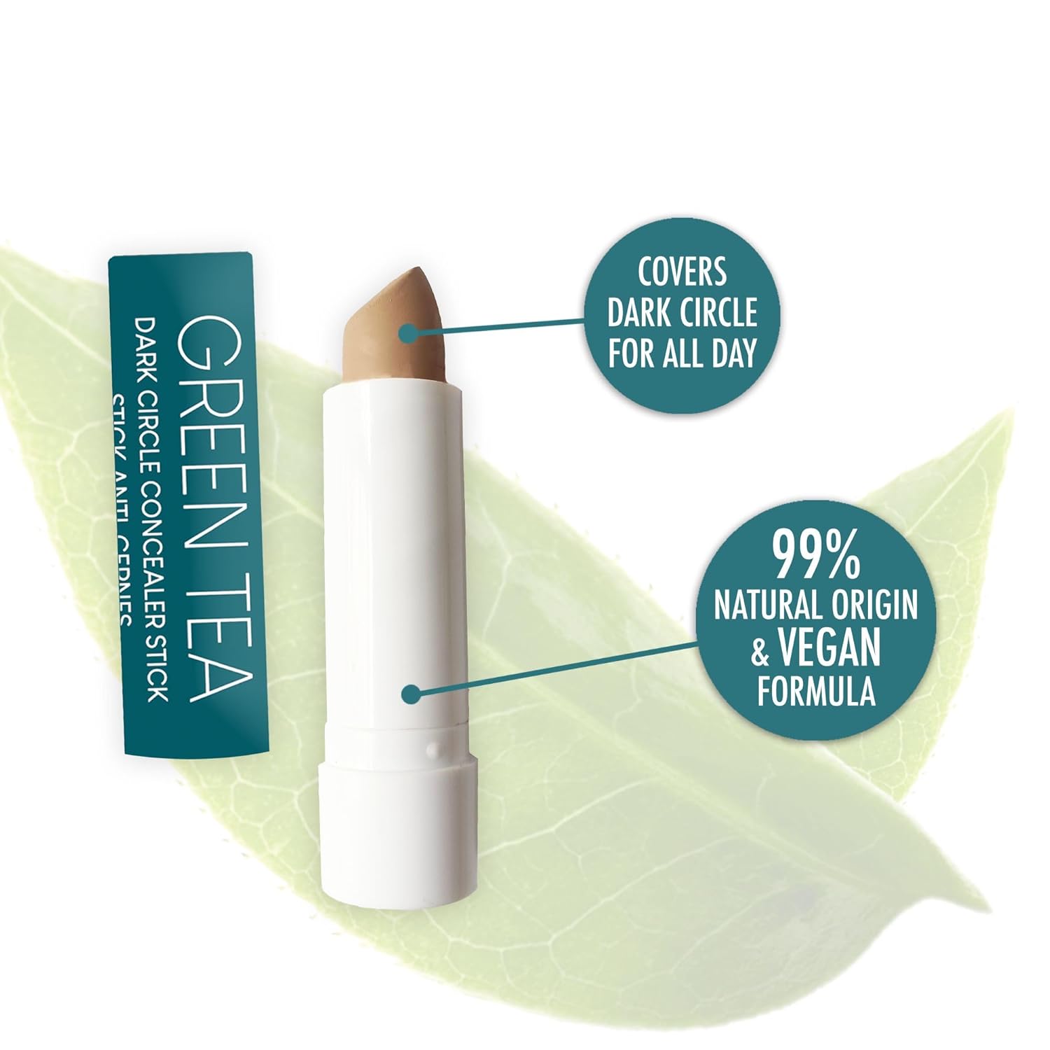 L'Action Paris Dark Circle Concealer Stick, Matte Finish Concealer for Dark Circles and Tiredness, Natural Solution with Nourishing Argan Oil and Toning Green Tea Extract, Universal Shade 4g - Image 2