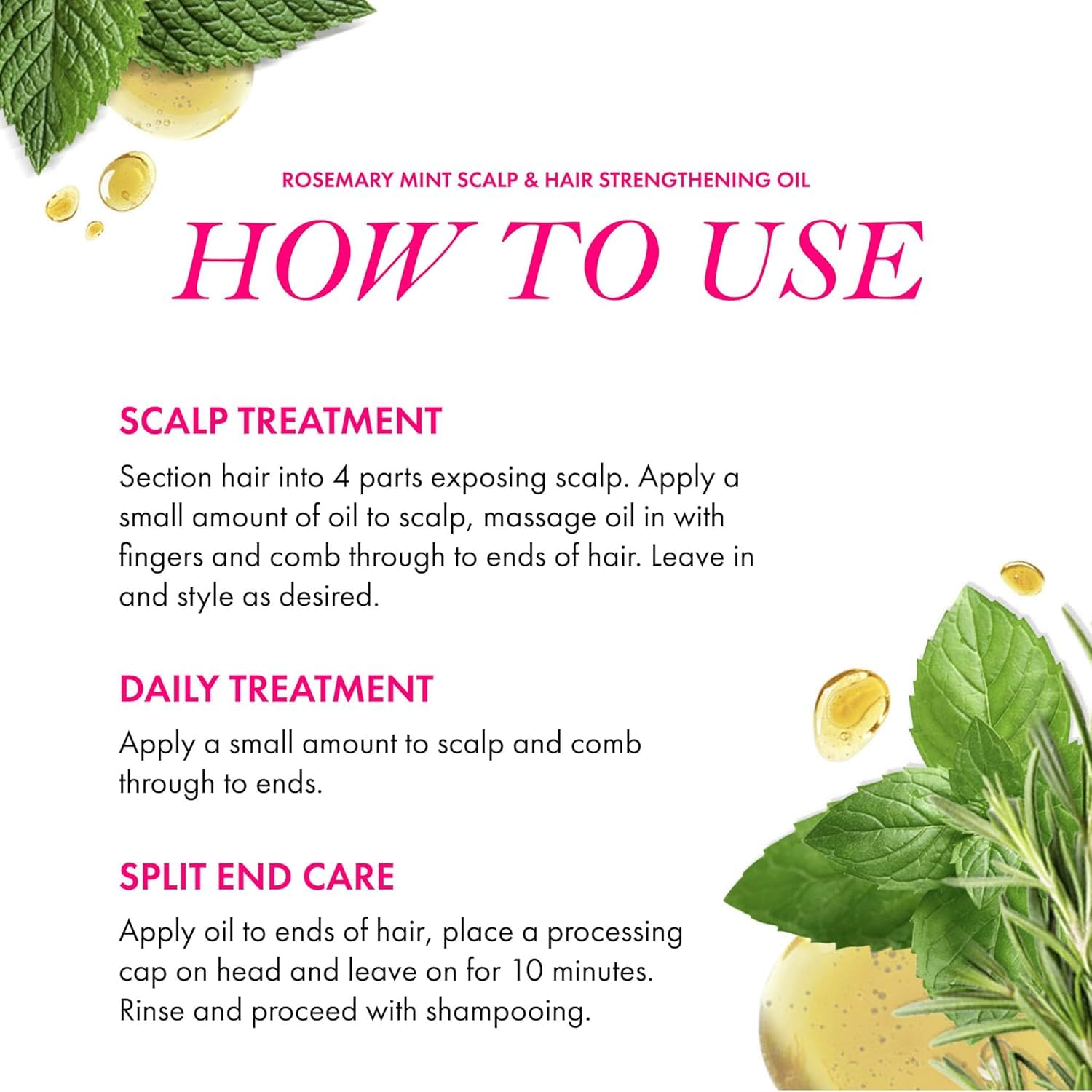 Mielle Organics Rosemary Mint Scalp & Hair Strengthening Oil for All Hair Types (2 Fl Oz) - Image 5