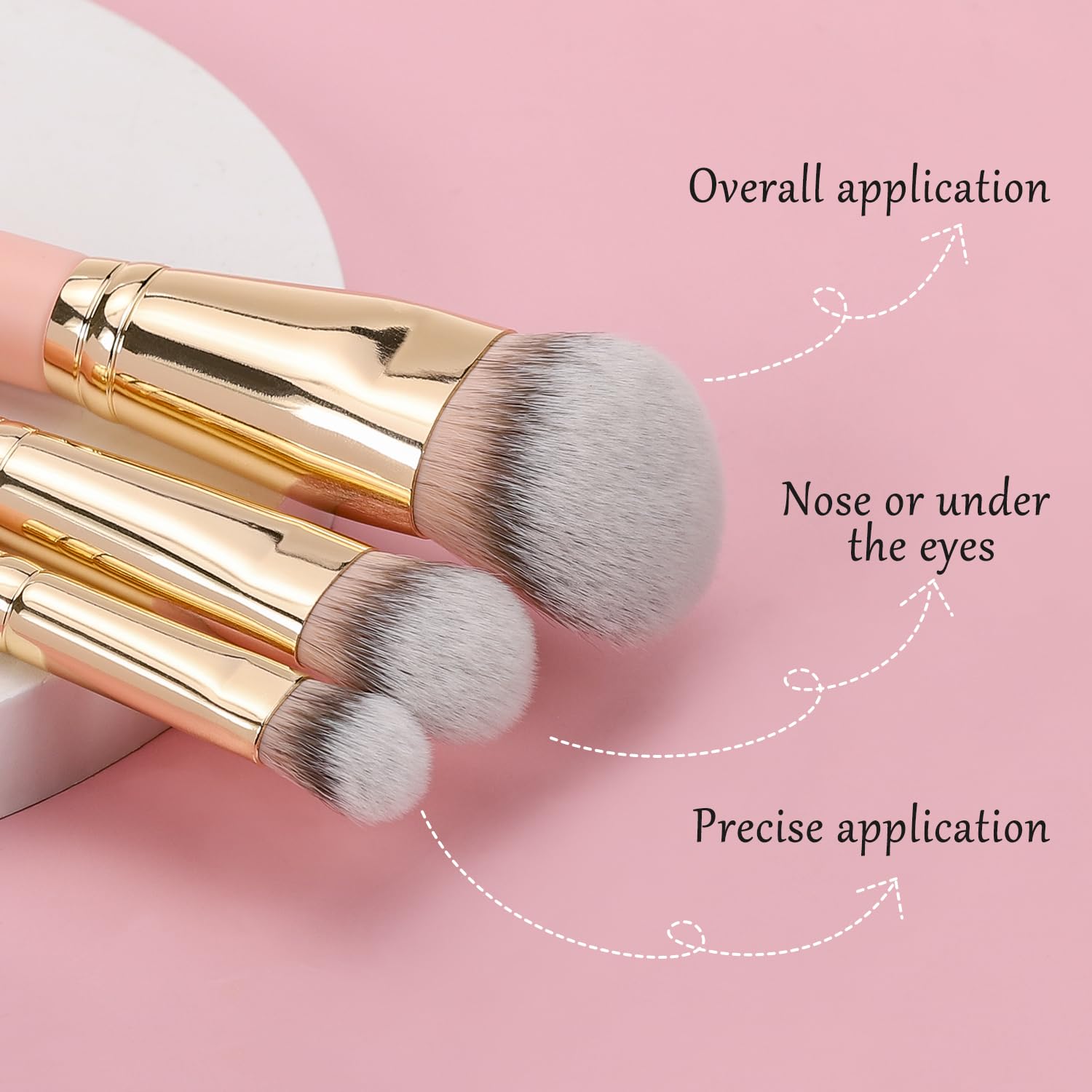 TEOYALL Flat Angled Brushes, Flawless Foundation Brush Under Eye Concealer Brush Bronzer Brush with Liquid Cream Powder - Image 2