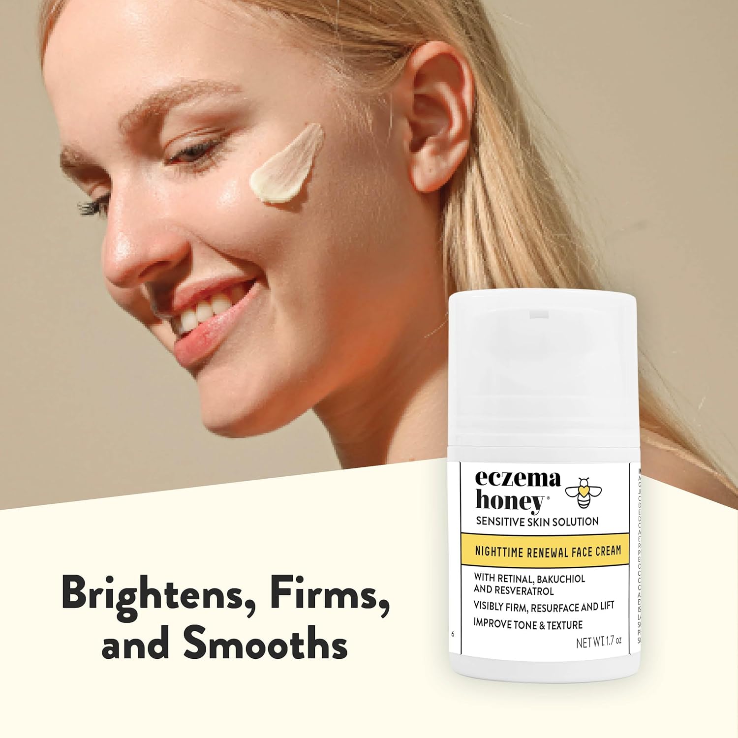 ECZEMA HONEY Concentrated Nighttime Renewal Face Cream - Anti Aging Skin Care Products - Unscented Face Moisturizer for Eczema, Dry & Sensitive Skin (1.7 Oz) - Image 6