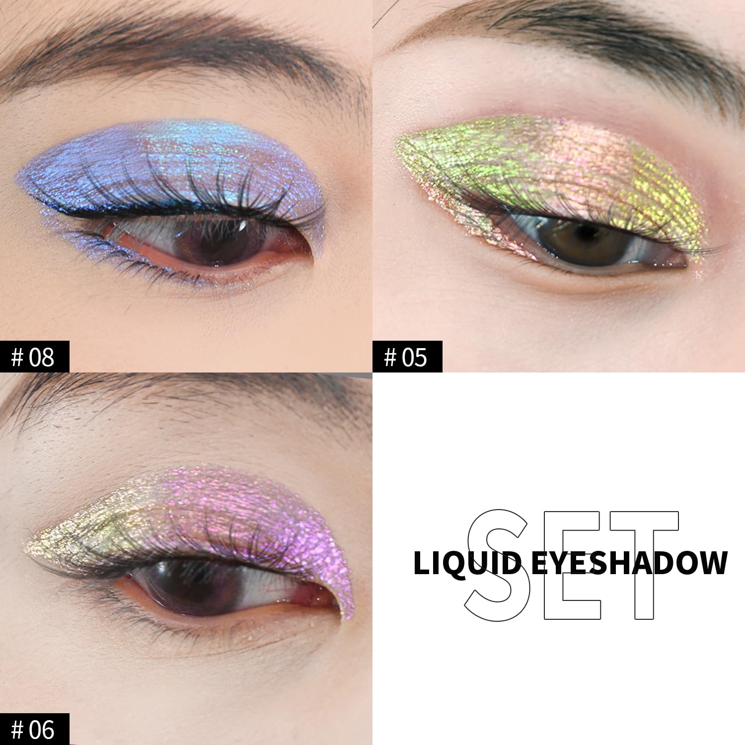 CHARMACY Liquid Duochrome Eyeshadow, Multi-Dimensional Eye Looks, Long Lasting Glitter Eye Shadow Sets Metallic Pigments, Quick Drying, Sparkling Shiny Eye Makeup for Beginners, 1.6g (#303) - Image 2