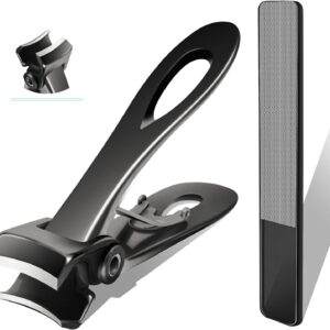 Toenail Clippers for Thick Toenails, Long Handle Wide Jaw Opening Nail Clippers for Adult, Men, Seniors, Extra Large Heavy Duty Toenail Clippers for Fingernail & Ingrown Toenail (2 Piece Set)