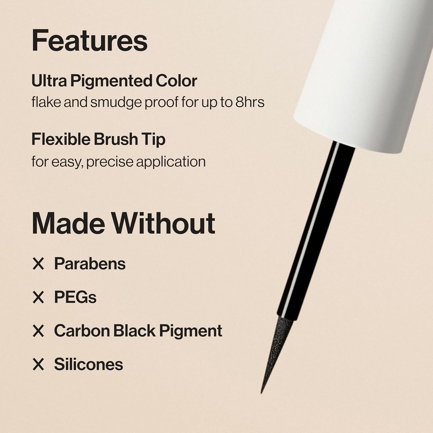 Honest Beauty Longlasting Liquid Eyeliner | Smudge + Flake Proof, Precise Application | Hypoallergenic, Vegan, + Cruelty Free | Black, 0.58 fl oz - Image 3