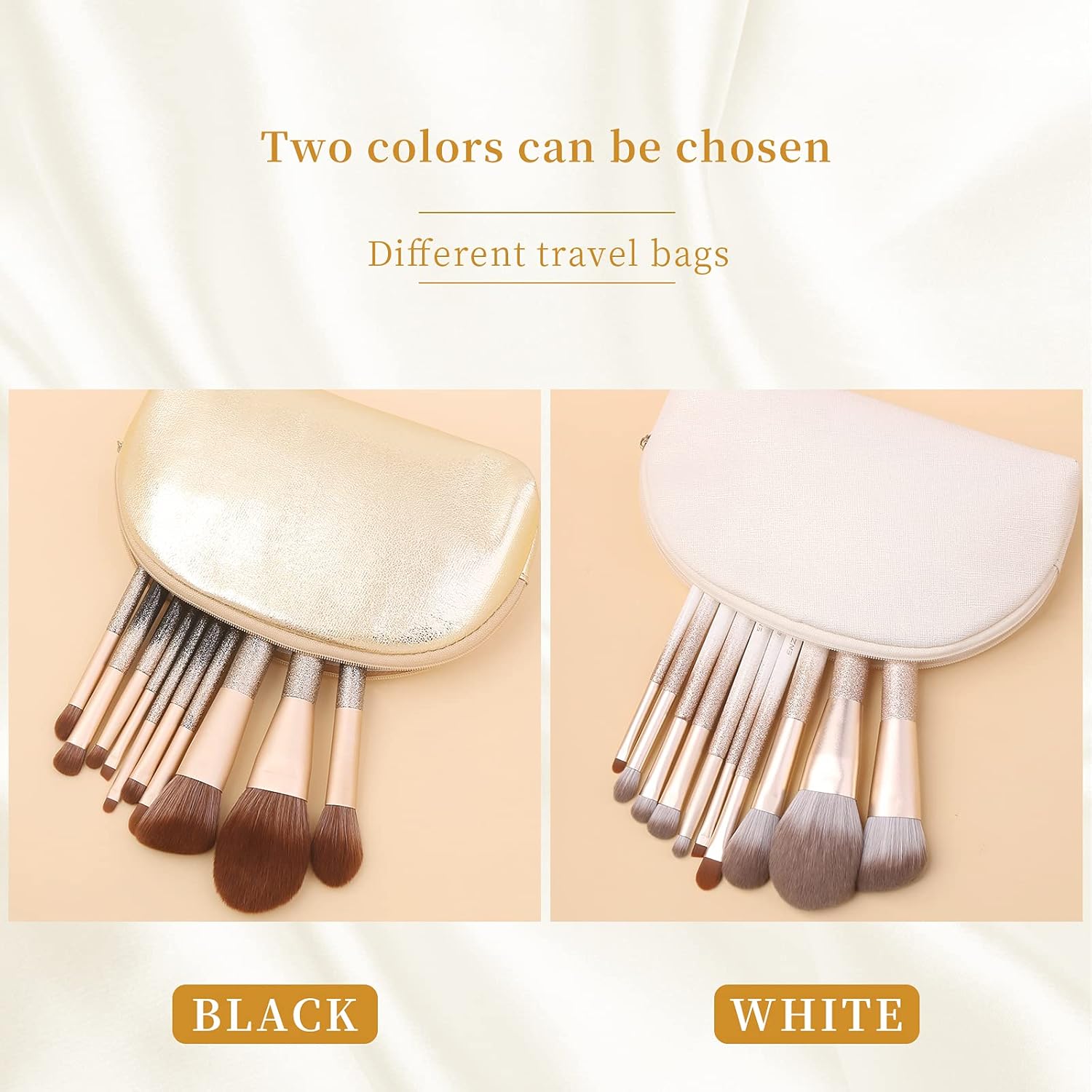 Natural Hair Makeup Brush Set Professional, Sable Makeup Brushes Set with Case, Natural Hair Brushes Makeup Set, Glitter Make up Brushes Set Professional, Natural Makeup Brushes - ORRA, Black - Image 7