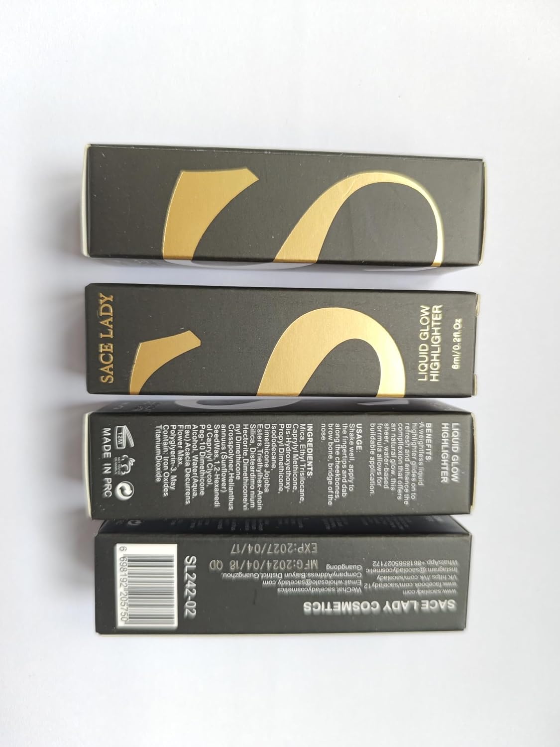 SACE LADY 3-Pack Liquid Highlighter Makeup Set 18ml Ultra-Smooth Radiant Illuminators - Image 9