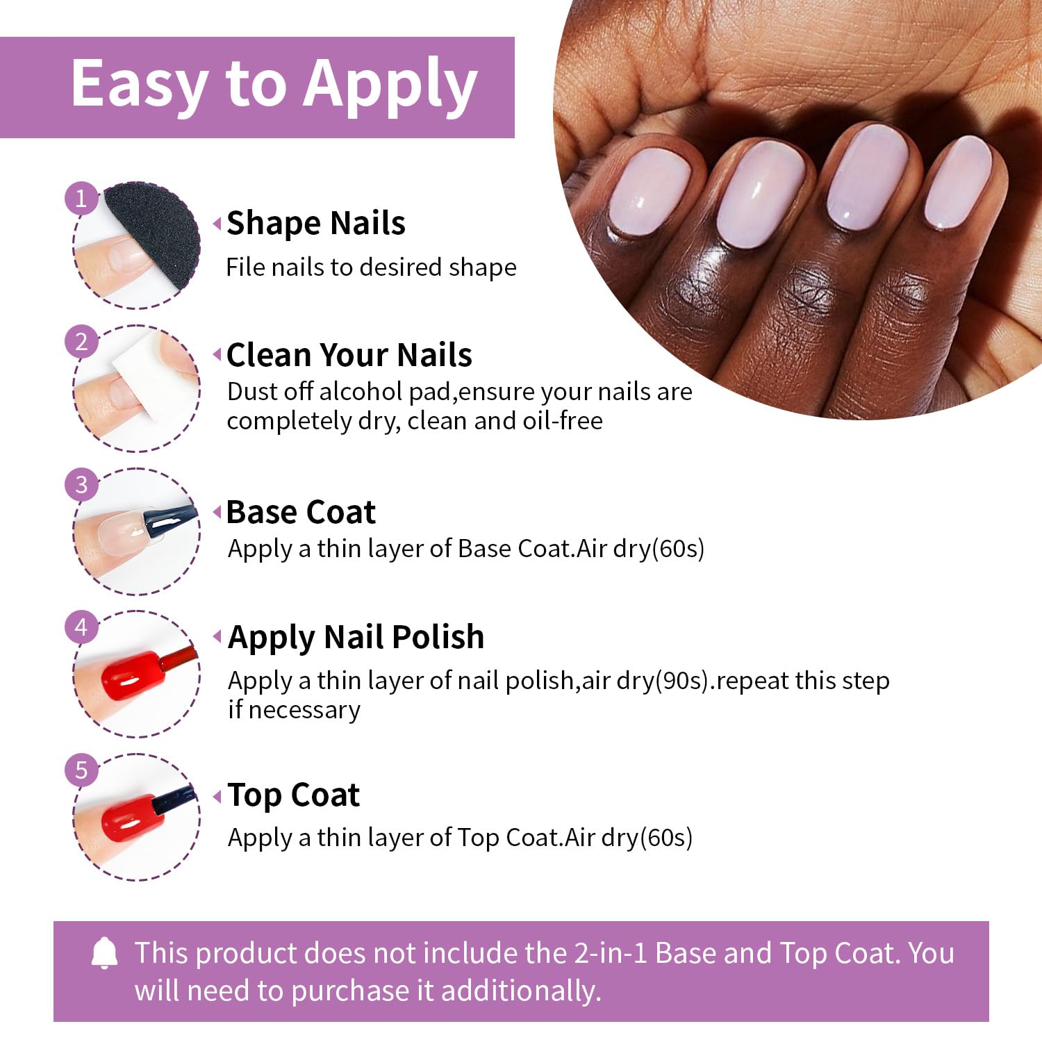 10ml Nude Pink Nail Polish Set 6 Colors Brown Red Purple All Seasons Neutral Color Quick Dry Nail Polish Set for Women Salon DIY Nail Art - Image 7