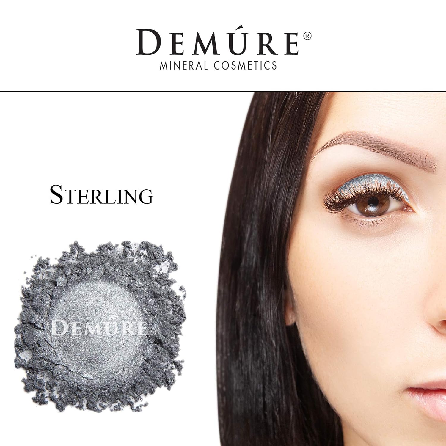 Demure Mineral Make Up (Sterling) Eye Shadow, Shimmer Eyeshadow, Loose Powder, Glitter Eyeshadow, Organic Makeup, Eye Makeup, Natural Makeup, Organic Eyeshadow, Natural Eyeshadow, Professional Makeup - Image 5