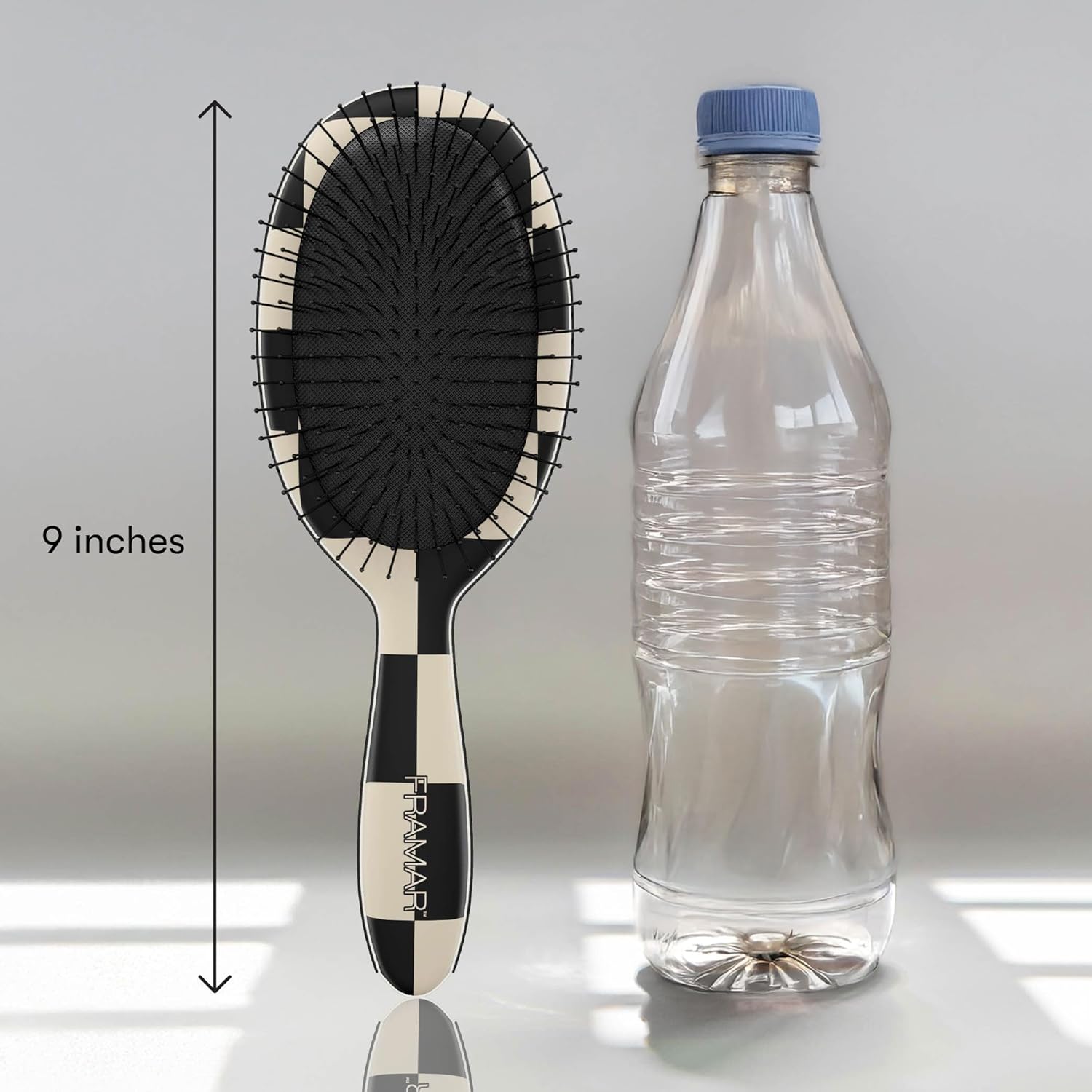 FRAMAR Checkered Print Hair Brush Detangler – Wet Hair Brushes For Women, Womens Hair Brush, Black and White Checkered Hair Accessories, Hairbrush For Women, Cepillos Para Cabello – Detangle Brush - Image 7