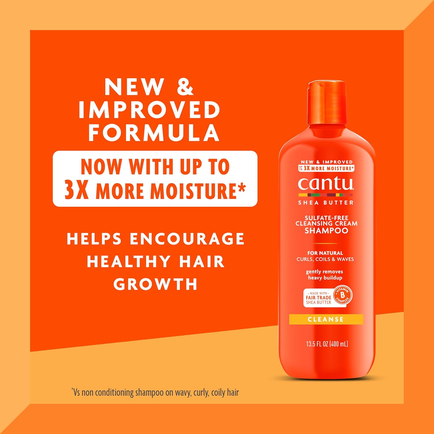 Cantu Sulfate-Free Cleansing Cream Shampoo with Shea Butter for Natural Hair, 13.5 oz - Image 2