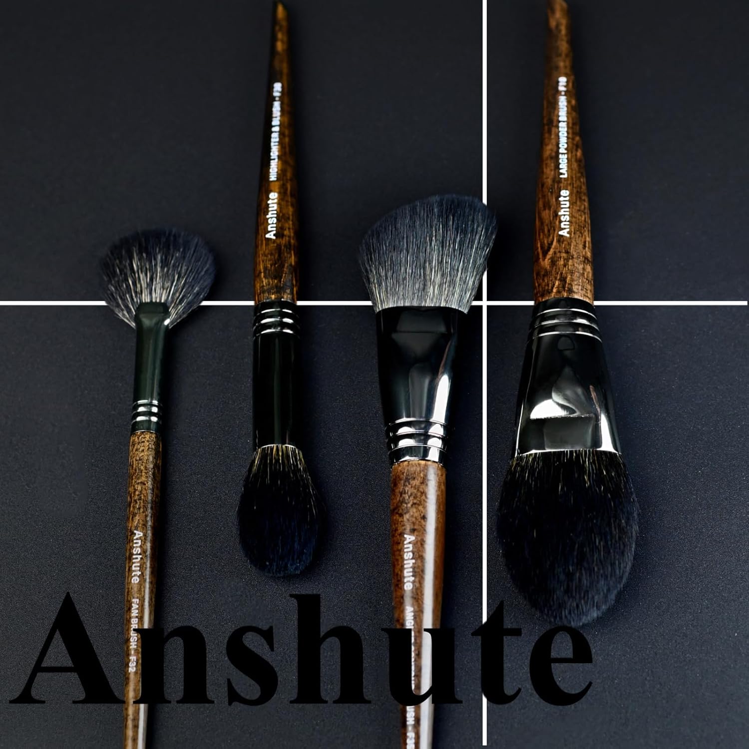 Natural Goat Hair Makeup Brushes Set of 4, Face Brushes, Professional Natural Hair Cosmetic Brushes, Beech Wood Handle. Super Soft Bristles, Variety of Brushes. - Image 6