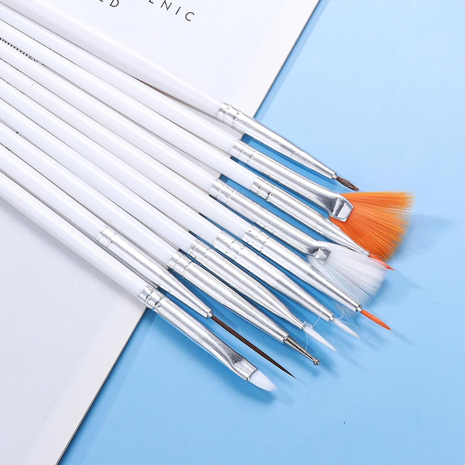 15Pcs Cake Decorating Brushes, Cake Painting Brushes Kit Food Safe Paint Brushes Multiple Function Cookie Brushes Fondant Sugar DIY Tool Set Candy Icing Pastry Brush for Baking(White) - Image 8