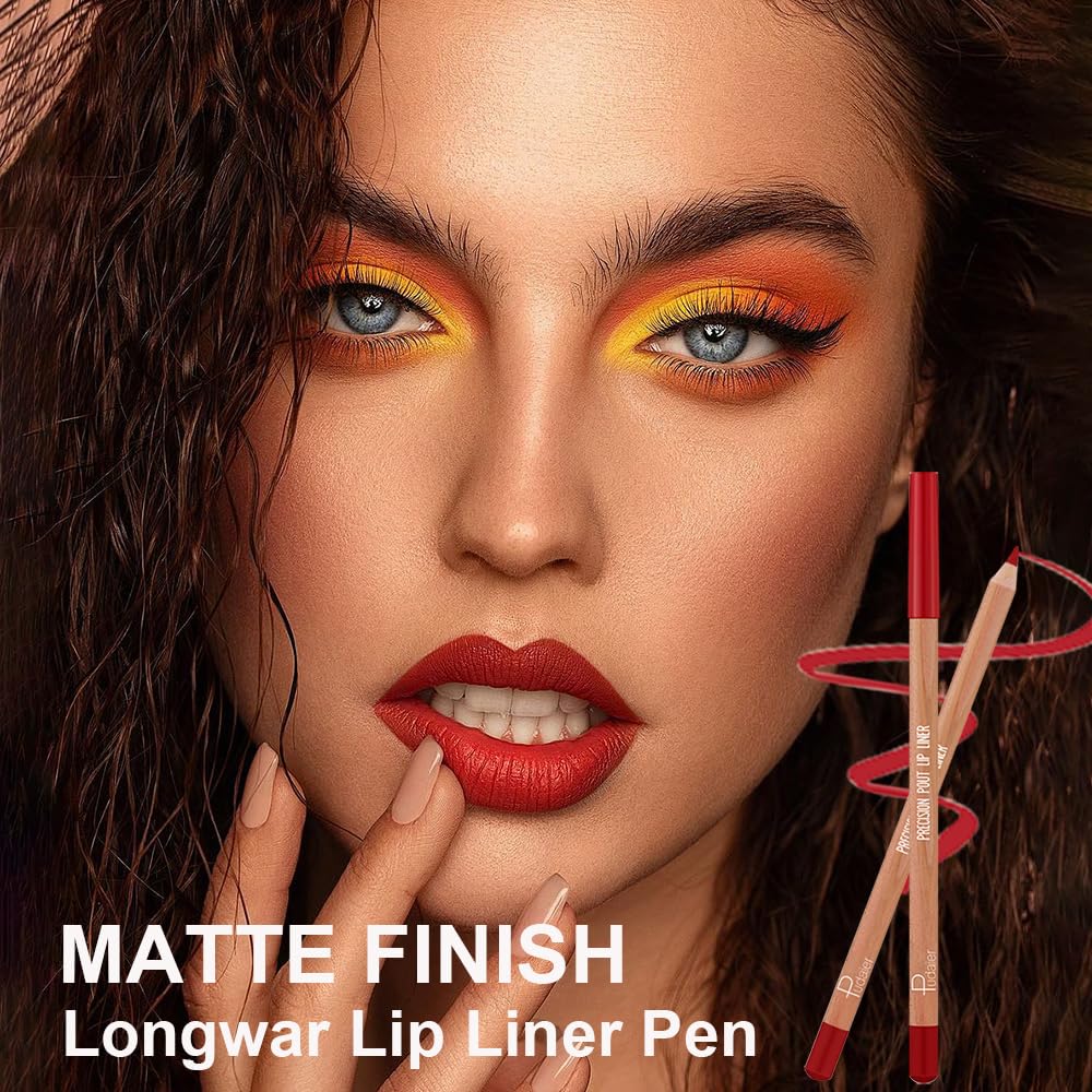 12 Colors Lip Liner Set, Matte Finish Series Lip Liners Pen Kit for Women, Long Lasting Waterproof Smooth High Pigmented Lip Pencil for Daily Makeup (Set A) - Image 2