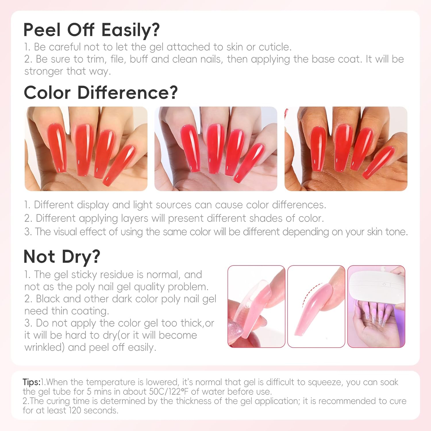 PEACECOLOR 36Pcs Poly Nail Gel Kit with Drill U V Light, 15 Colors Hot Pink Nude Blue Purple Nail Extension Gel with Slip Solution Glossy Matte Top Coat Starter Kit Home Salon DIY - Image 9
