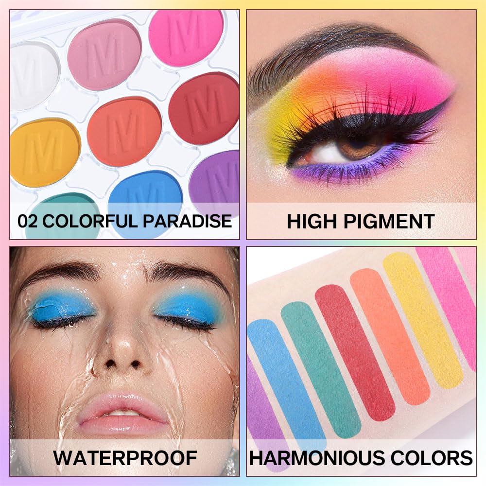 9-Color Waterproof Eyeshadow Palette with Matte Shimmer Shades for Makeup - Image 3