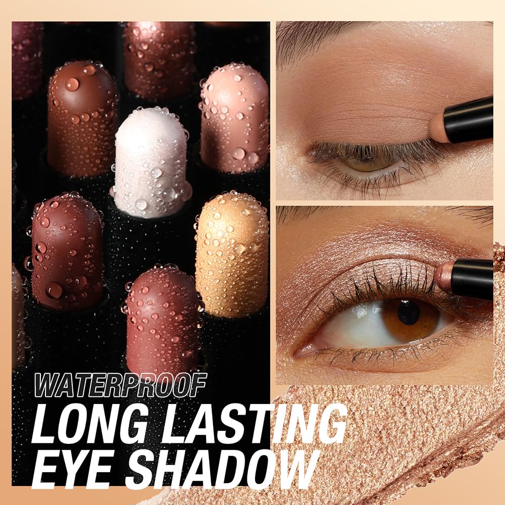 Jolilab Eyeshadow Stick Set, 8 Colors Matte Professional Bright-Colored Contouring and Highlight Eyeshadow Stick, Cream Waterproof Long Lasting High Pigmented Eye Shadow. (8, EYESHADOW B) - Image 5