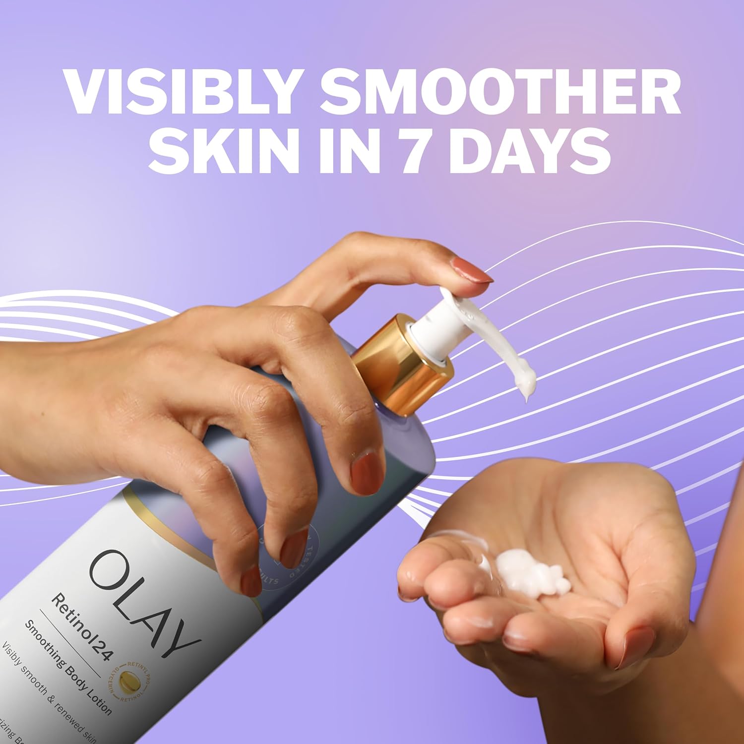 Olay Body Lotion for Women, Smoothing with Retinol Serum, Visibly Smoother Skin, 24hr Moisture & Hydration, Fast Absorbing Formula, Vitamin B3 Complex, For All Skin Types, 17 fl oz - Image 3