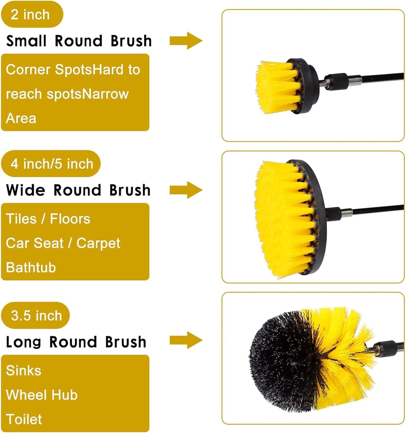 18 Piece Deep Cleaning Drill Brush Attachment Set for Floors, Cars, and Sinks - Image 7