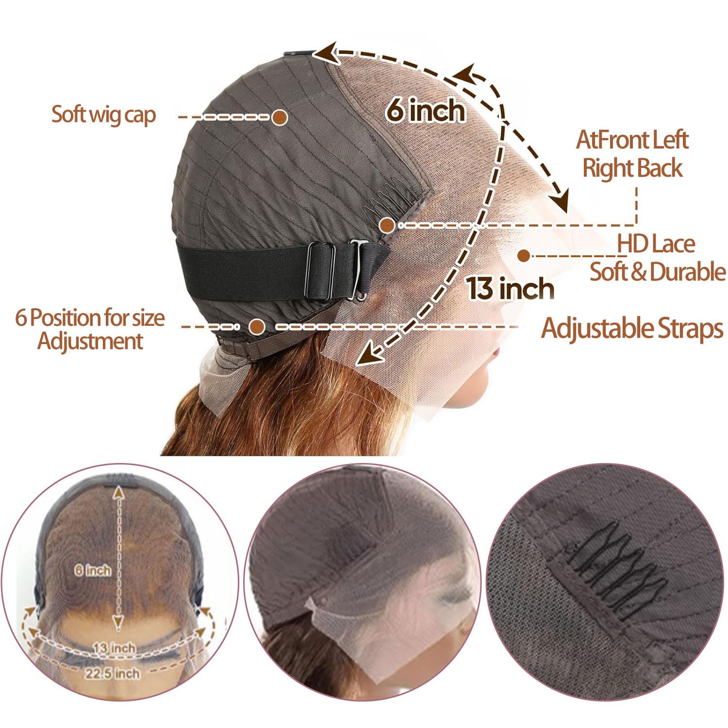 Real Human Hair Wig 30 Inch Ombre 13x6 Lace Front Wig Human Hair 210% Density 4/27 Highlight Wigs Honey Blonde Body Wave Lace Front Wig Pre Plucked HD Frontal Wig Glueless Wigs - Image 4