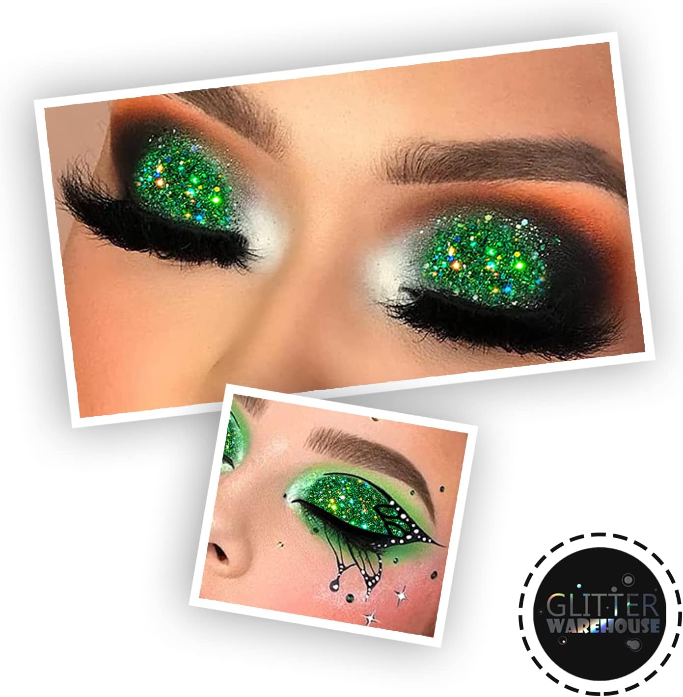 Envy GlitterWarehouse Green Holographic Loose Glitter Powder Great for Eyeshadow/Eye Shadow, Makeup, Body Tattoo, Nail Art and More! - Image 4