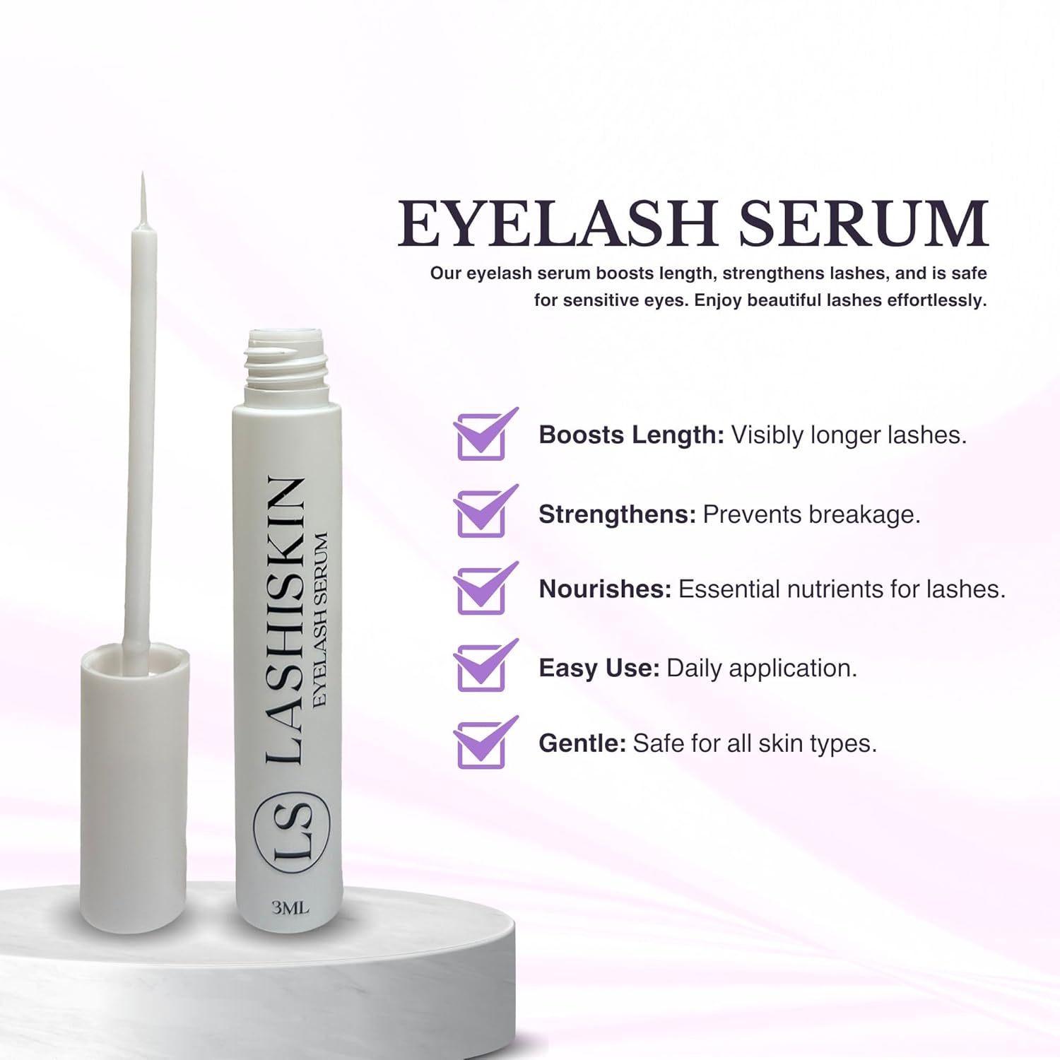 Premium Lash Growth Serum | Powerful Eyelash Enhancing Formula for Stronger, Longer, Fuller Lashes | Rapid EyeLash Growth, Conditioning Eyelash Serum for Healthier Lashes - 3ml - Image 9