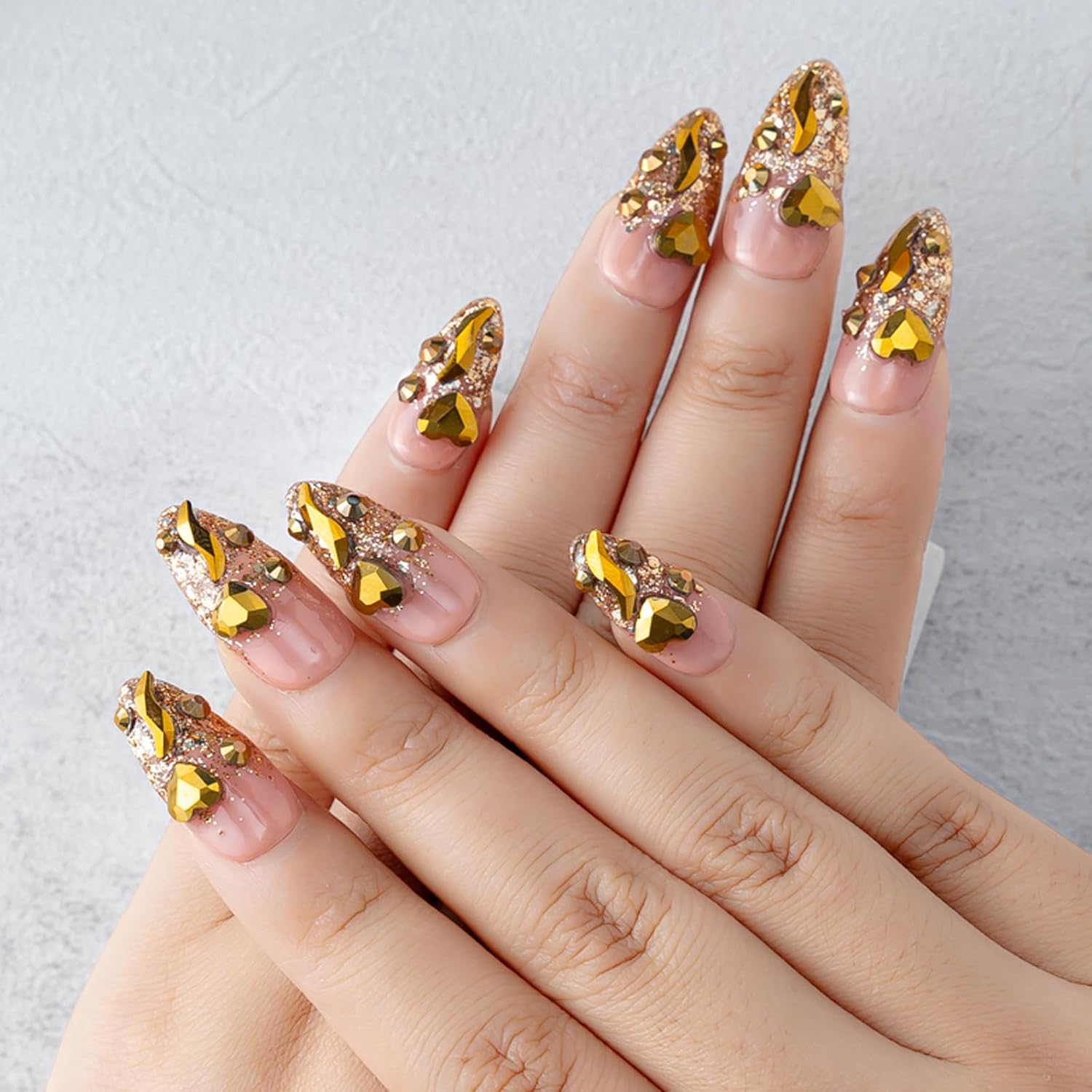 TENACIOUS & LOUCIA Handmade press on nails short, hand made nails short,fake nails,nails press ons,french tip press on nails,uñas postizas,press ons,false nails,press on nail kit (LH1 Short, L) - Image 2