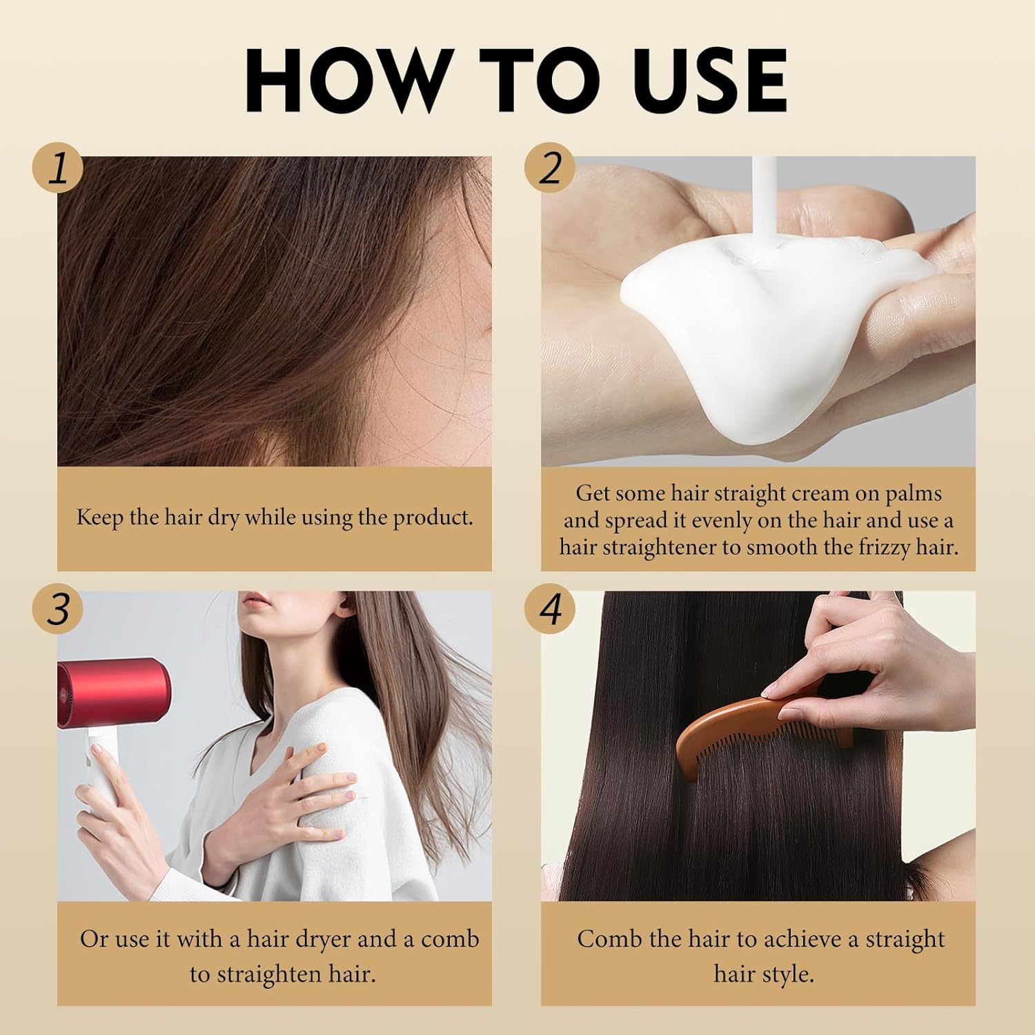 SEVICH Hair Straightener Cream - Frizz Control Hair Care Products, Hair Serum for Frizzy and Damaged Hair, Keratina Para Alisar El Pelo - Long-Lasting Smoothness, Hair straightening 72H,100g - Image 4