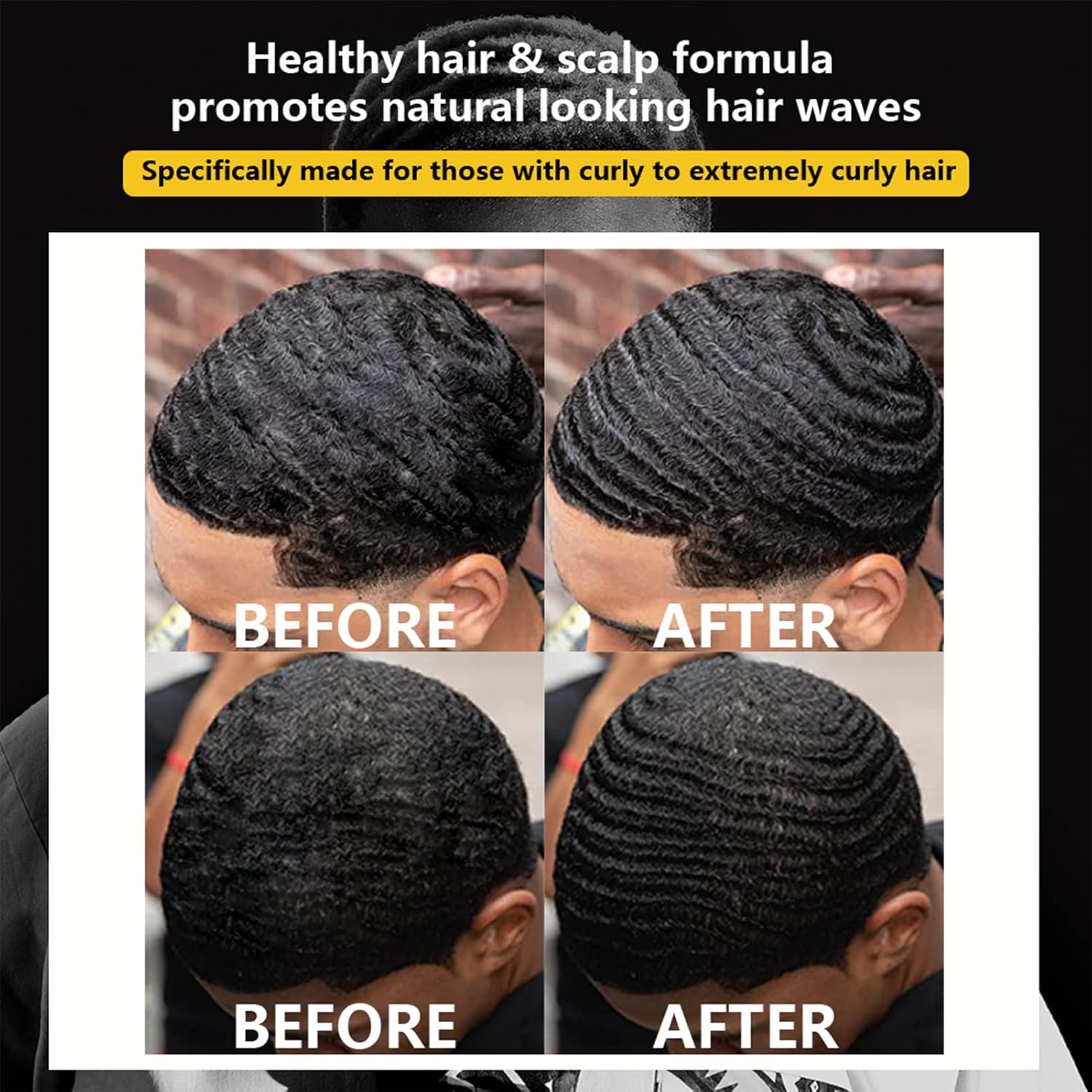 Natural Wave Pomade for Men Strong Hold, Easy Wash 360 Wave Training Hair Cream, Waves Grease for Men Promotes Layered Waves, Moisture, Control & Shine (Wave Pomade+Wave Brushes*2+ Silky Durag) - Image 3