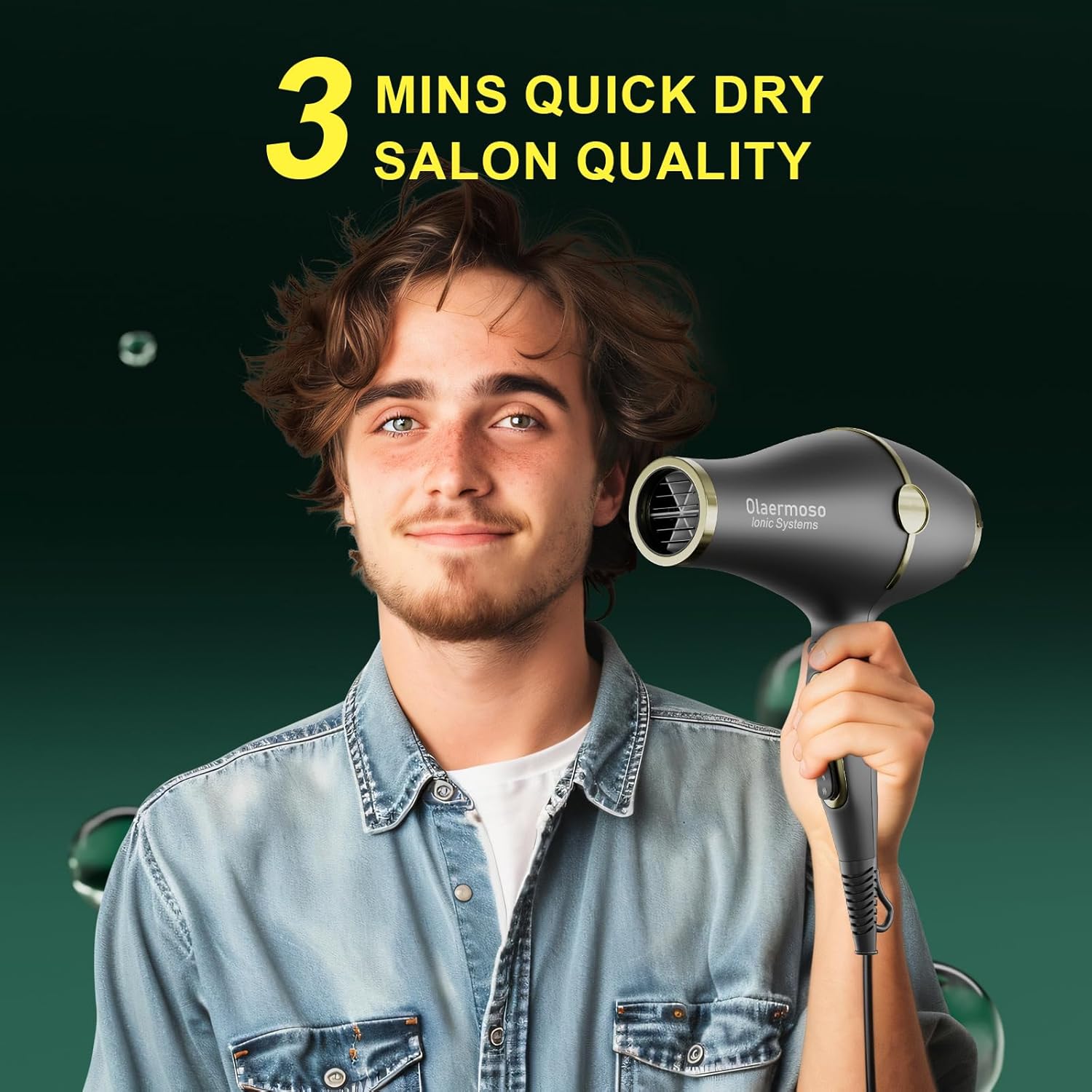Hair Blow Dryer with Ionic Systems,Diffuser Hair Dryer with & 2 Nozzles,2200W Professional Blow Dryer Powerful Motor for Quick Dry,Hair Dryers for Women and Men,Cool Shot Feature - Image 4