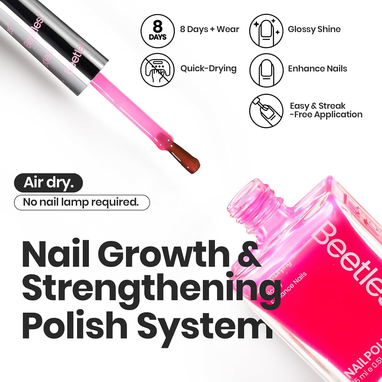 Beetles Neon Nail polish Set, 6 Jelly Colors Bright Rainbow Nail Polish Kit Quick Dry Summer Finger Nail Polish Glossy Shine Nail Lacquer Polish Long Lasting Syrup Nails Nail Polish Gifts for Women - Image 2
