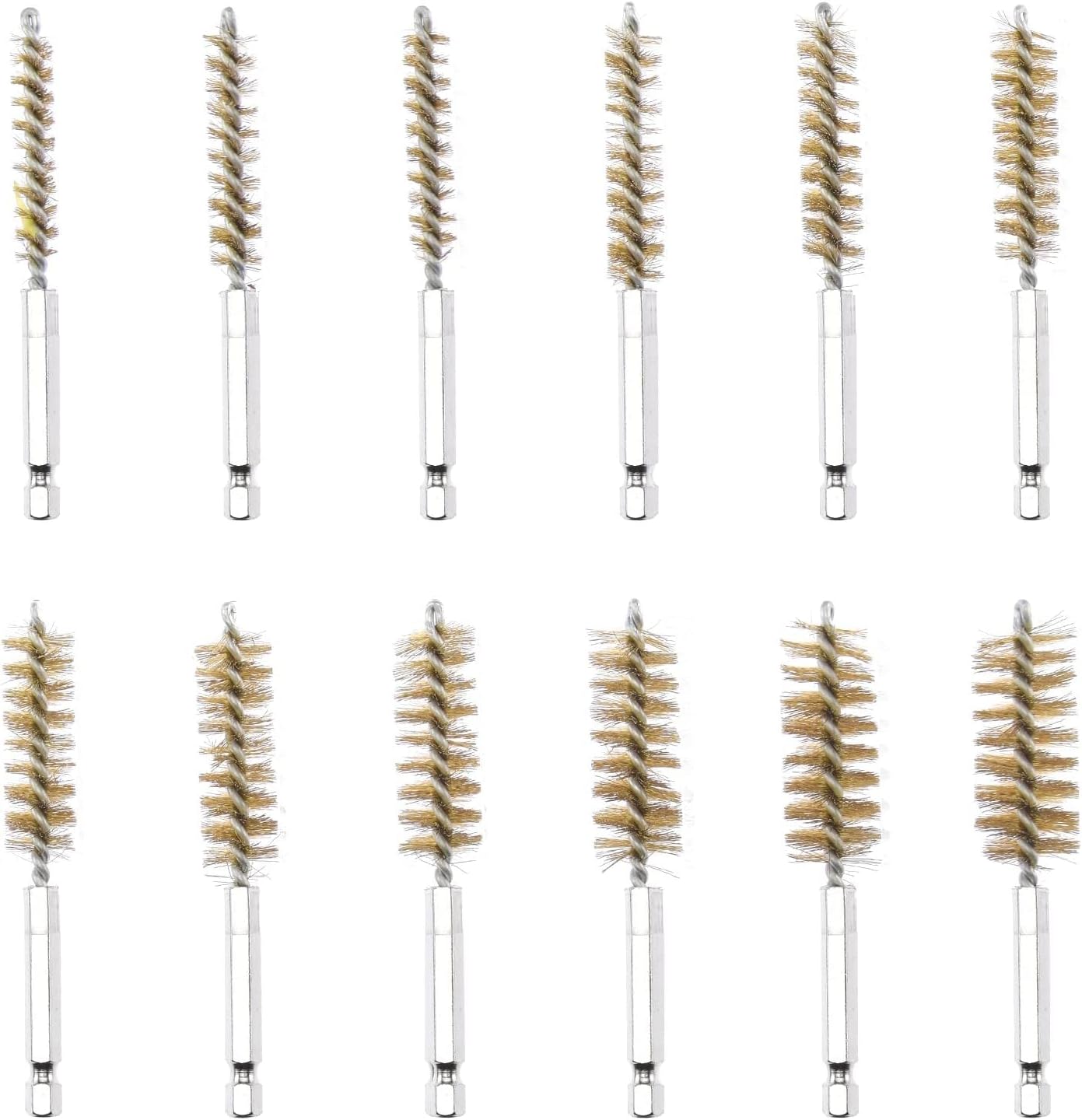 NEIKO 00325A Wire Brush Drill Attachments with 1/4-Inch Hex Shank, SAE and MM Brushes Assortment, Mountable on Power Drill or Die Grinder, 38-Piece Set - Image 6
