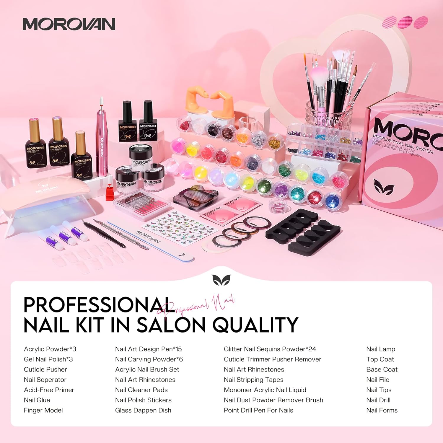 Morovan Acrylic Nail Kit with Everything: Beginners Professional Nail Kit Set for Starter Acrylic Nail with Drill Nail Christmas - Image 2