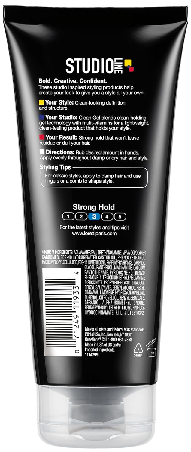 L'Oreal Paris Studio Line Clear Minded Clean Gel - Strong Hold 6.8 fl; oz. - Image 6