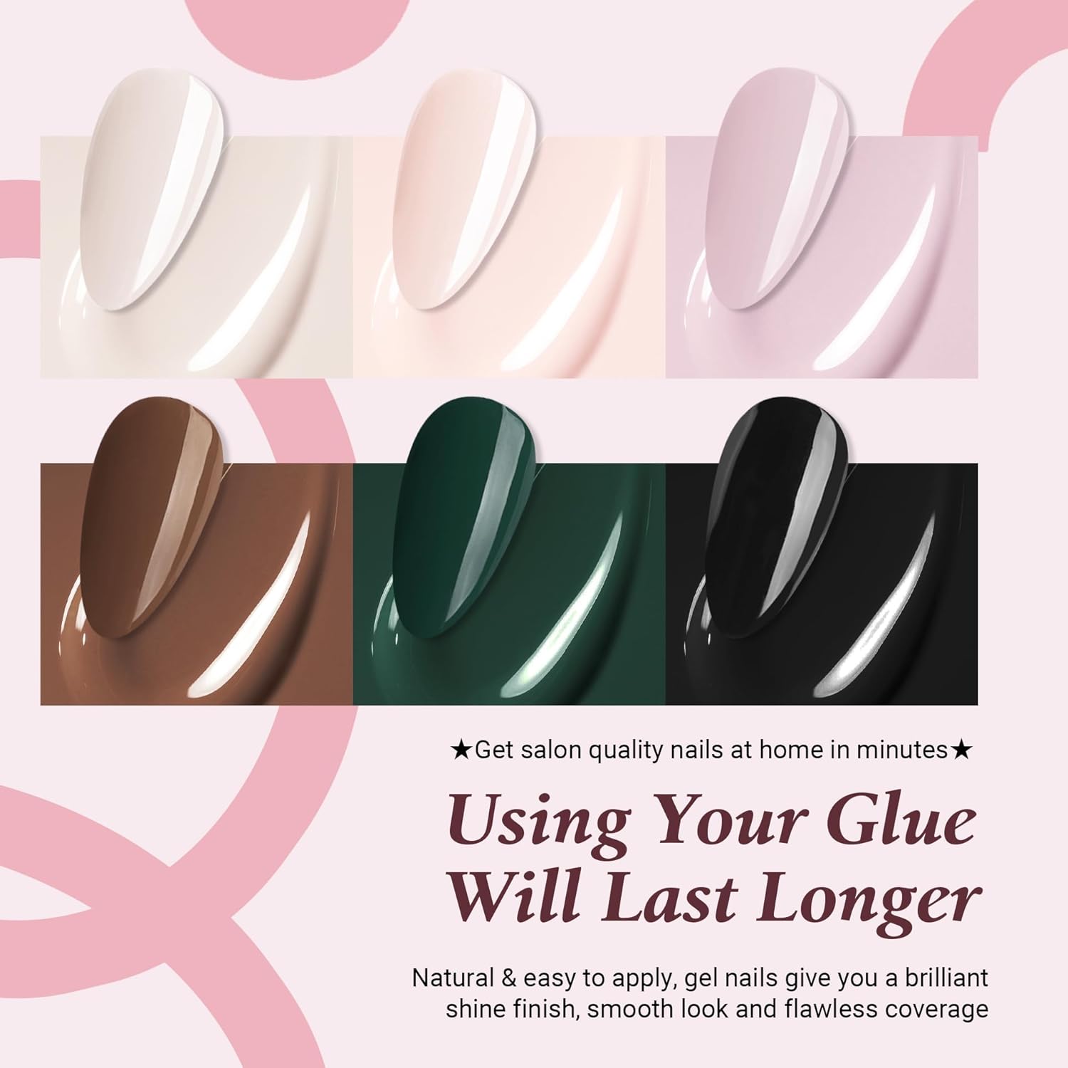 Lilac Nails Press on, Light Purple Press on Nails Short Almond Shaped, SXVME Glue on Nails Short Fake Nails, Best Thick Acrylic False Nails, Glossy Solid Colored Stick on Nails for Women 30Pcs - Image 6