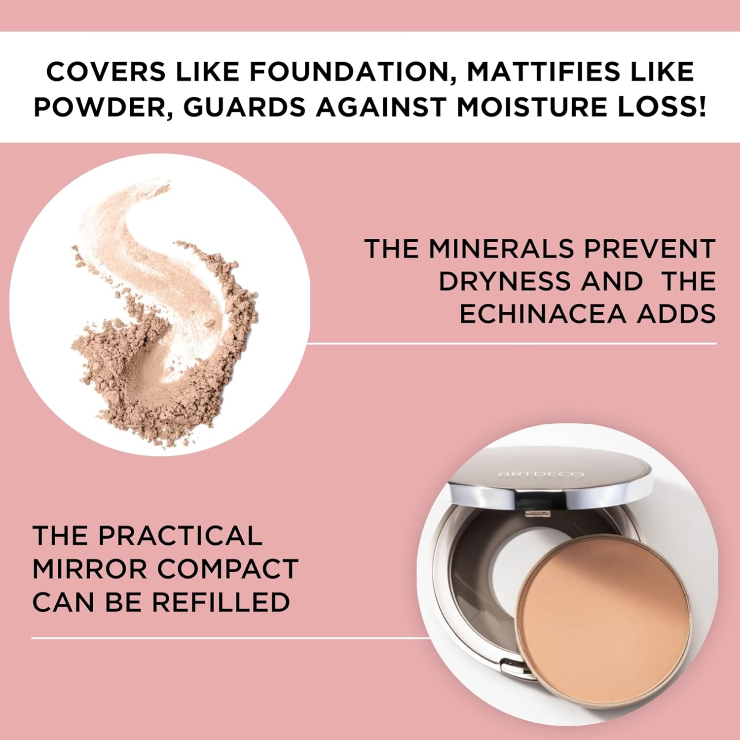 ARTDECO Hydra Mineral Compact Foundation Refill - medium beige N°65 - refillable system for Hydra Mineral Compact Foundation - good coverage without mask-like effect - makeup - powder - 0.35 Oz - Image 3