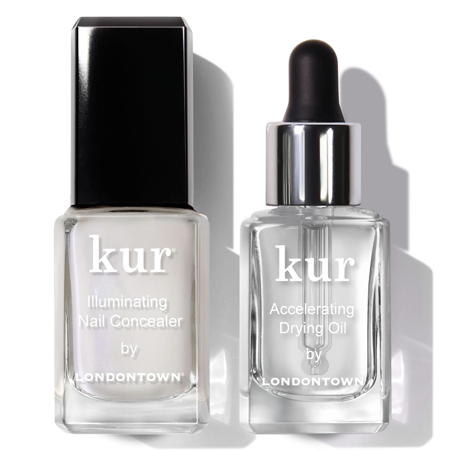 LONDONTOWN Perfect In A Pinch - Original White Nail Concealer and Accelerating Drying Oil Nail Polish Manicure Set, .40fl oz