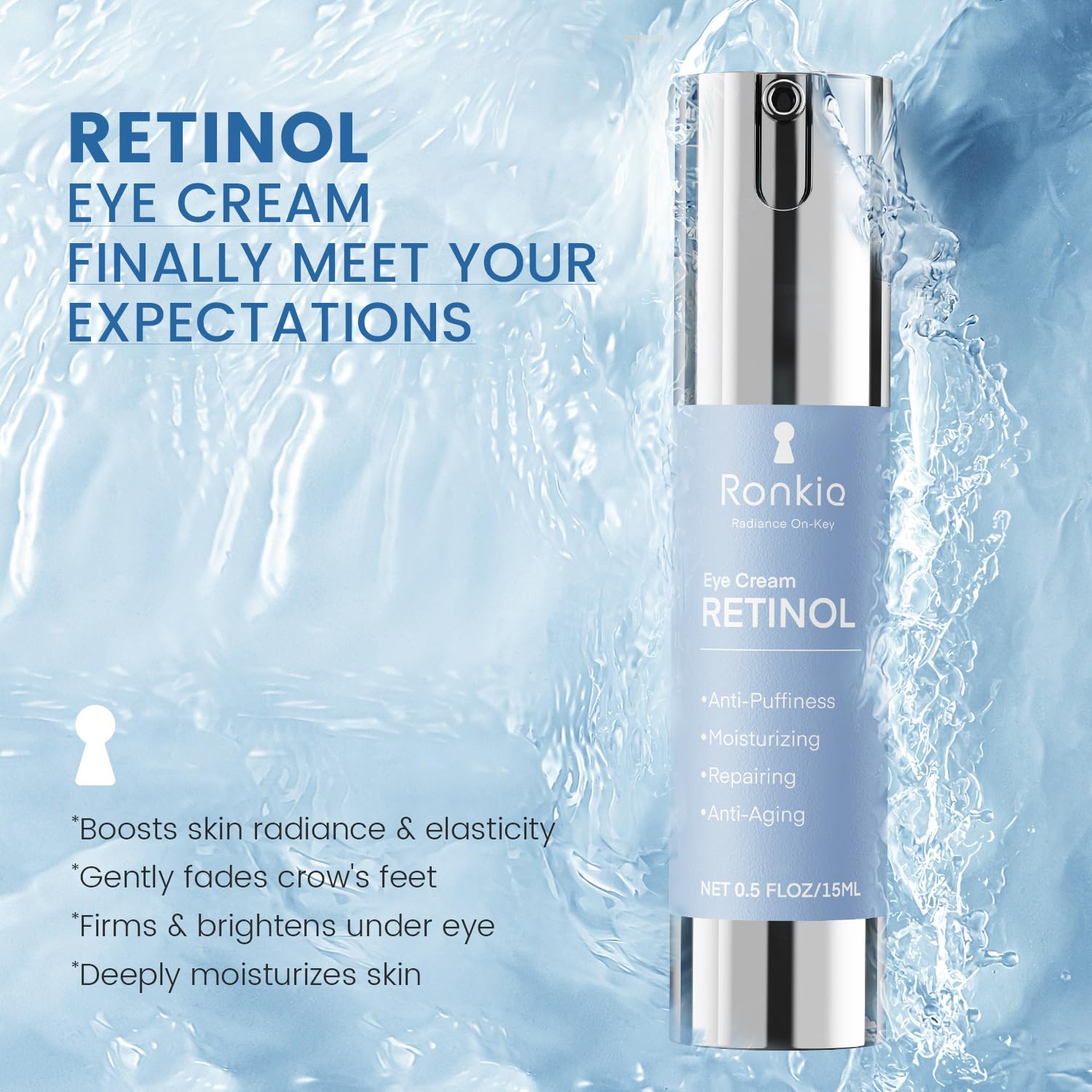 Retinol Eye Cream for Dark Circles: Anti-Wrinkle Under Eye Cream - Night Care Eye Cream Reduces Eye Bags - Image 3