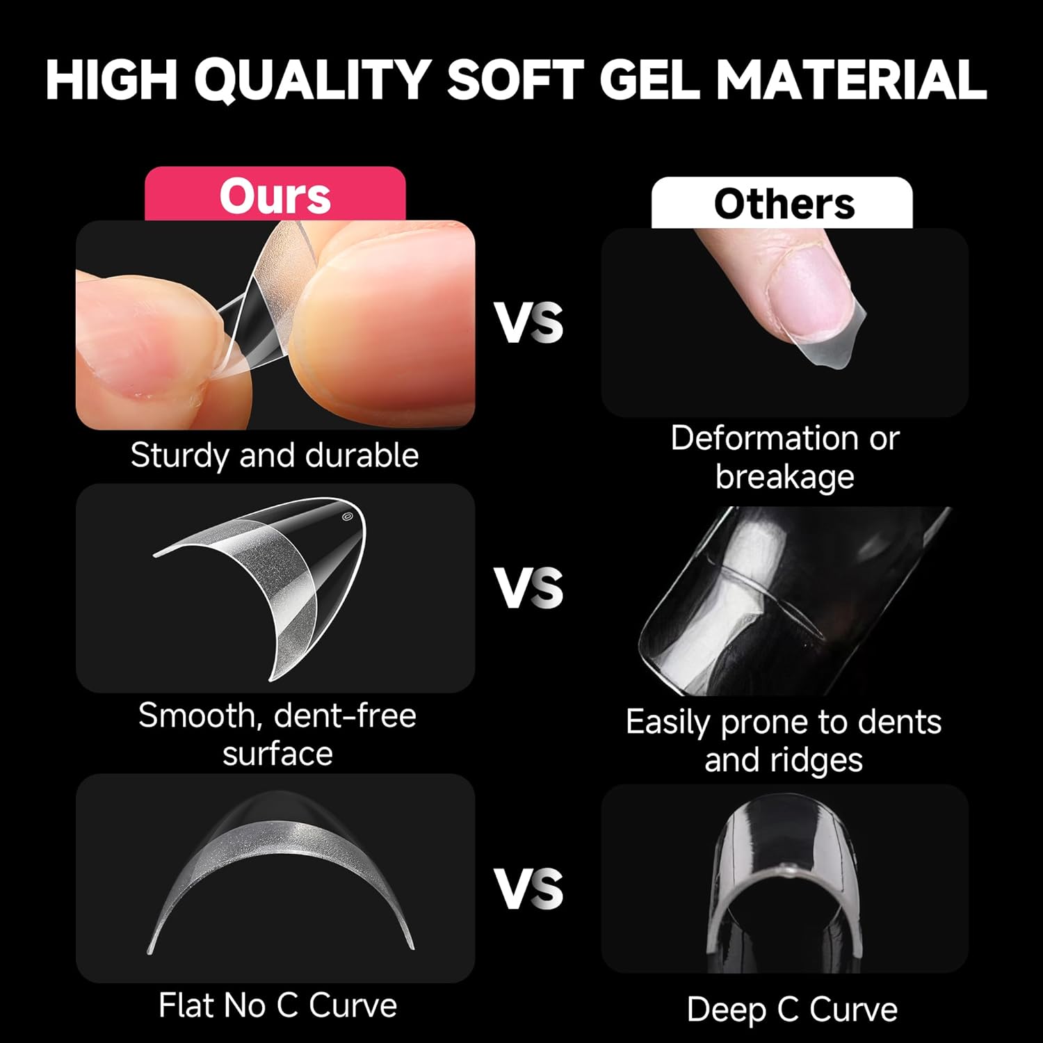 UNA GELLA Short Almond Gel Nail Tips Half Cover 504PCS Extra Short Fake Nail Tips Almond Shape 12sizes Pre Etched Salon Quality Soft Acrylic Press On Nails for Home Nails Extension - Image 5