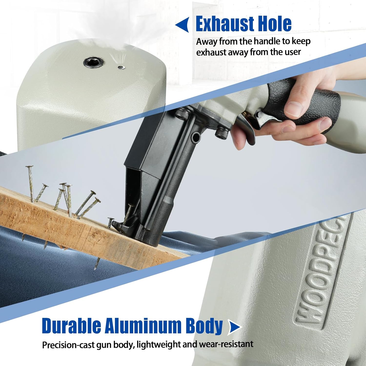 WOODPECKER BD70 Pneumatic Nail Puller Nail Remover Tool, Heavy Duty Air Denailer Gun for Recycling Wood and Pallets - Image 6