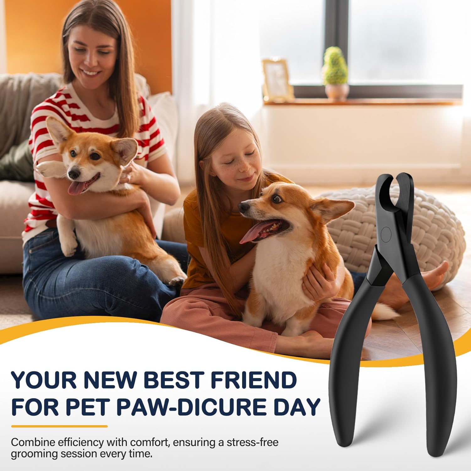 BEZOX Professional Pet Nail Clippers, Premium Sharp & Safe Pets' Paw Trimmer for Large Dogs and Small Animals, Soft Grip Cat Claw Cutter with Built-in Spring - Black Handle - Image 2