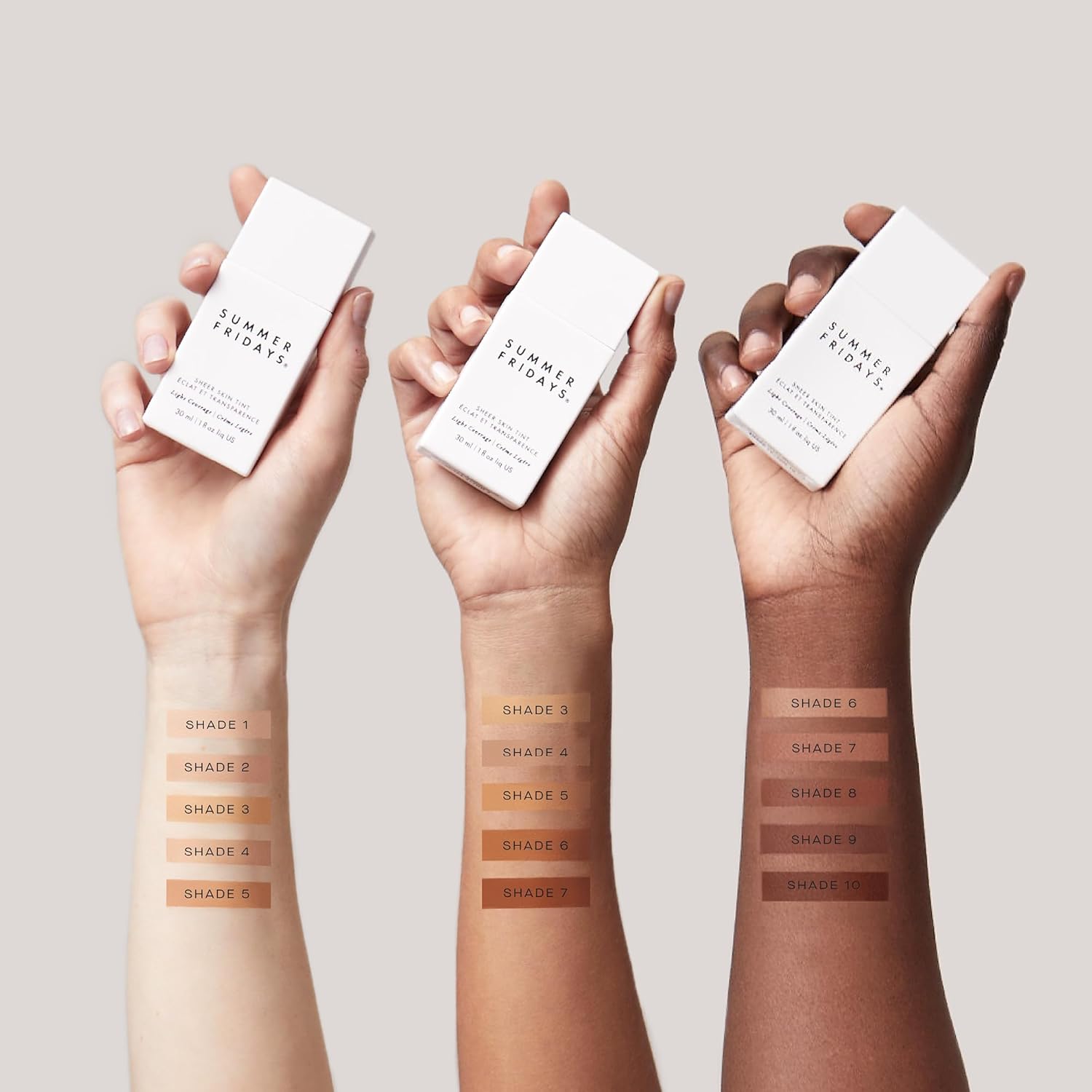 Summer Fridays Sheer Skin Tint - Tinted Moisturizer with Hyaluronic Acid - Helps Diminish Uneven Skin Tone - Sheer to Light Coverage - Shade 4.5 - Medium with Cool Peach Undertones (1 Fl Oz) - Image 6