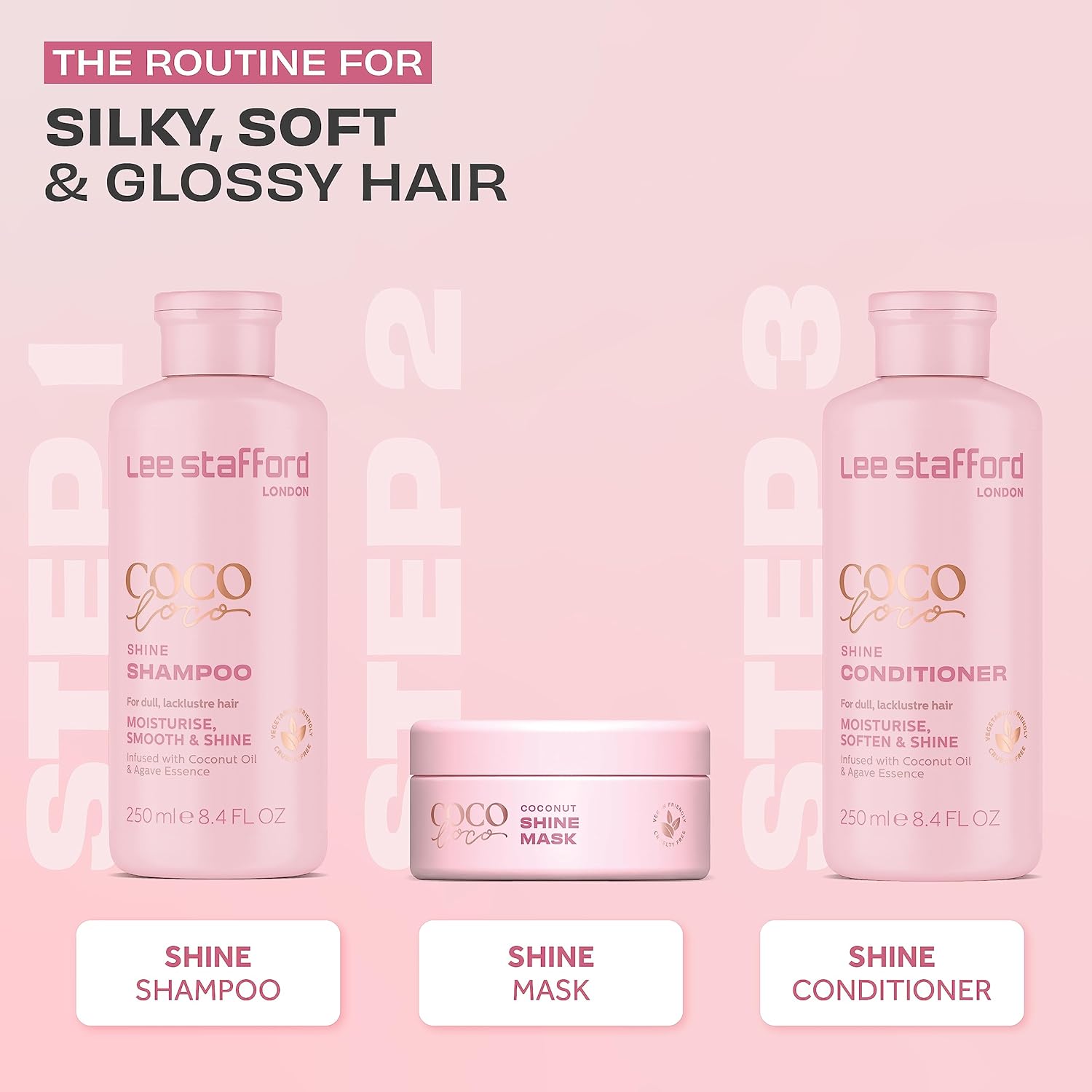 Lee Stafford Shine Hair Mask | Coco Loco Collection - Deep Leave In Conditioning Treatment for Dry, Dull & Damages Hair, Ultra Hydrating, Packed with Coconut Oil & Agave Essence, 6.7 Fl Oz - Image 4